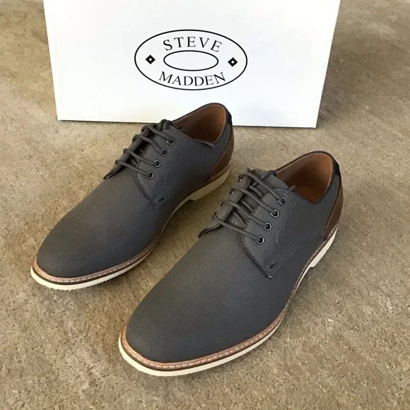 Steve Madden | Shoes | Steve Madden Mens Gray Canvas Oxfords  display picture 2